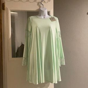 ASOS Mint Dress Bell Sleeve Lace Detail NWT